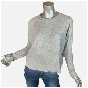 Wild Fable long sleeve waffle knit thermal shirt top light gray size small